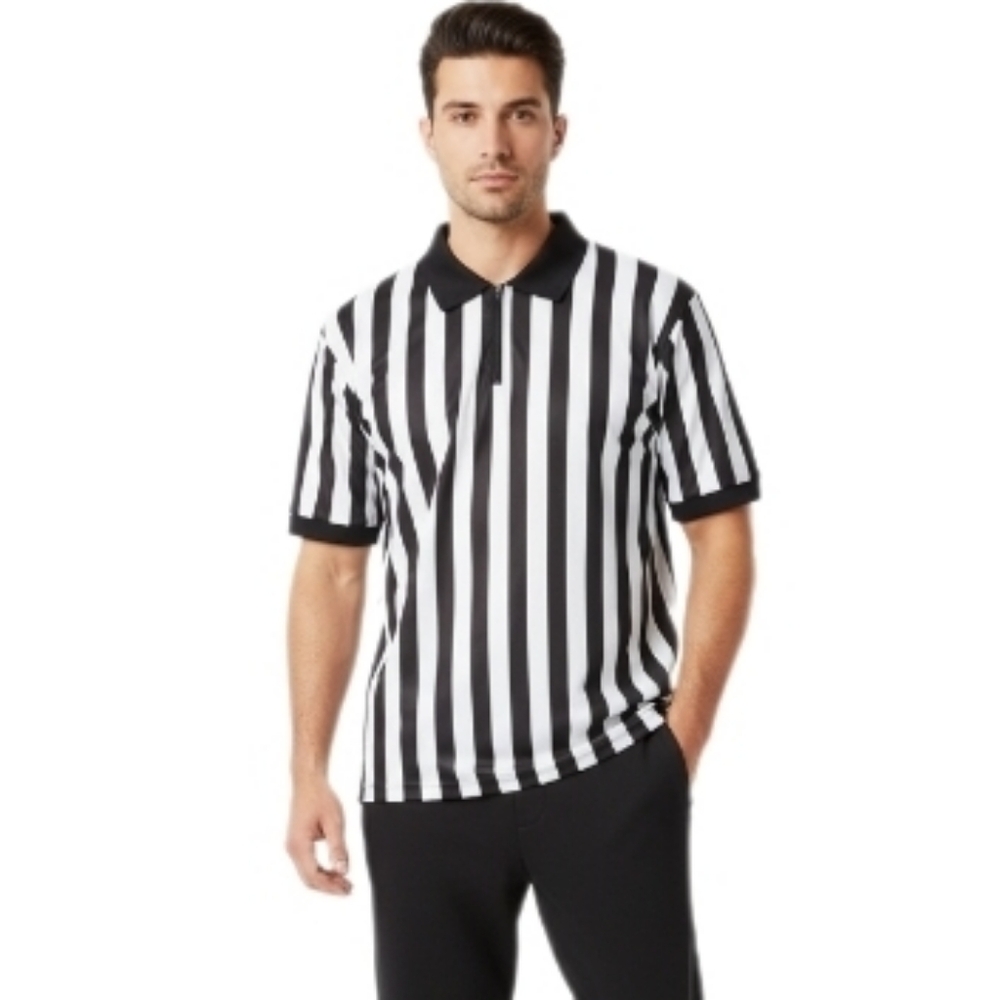 Referee Stripe Polo Shirt Cliff Keen XL Black White